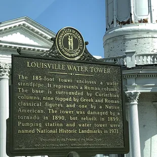 SIgnage regarding the water tower