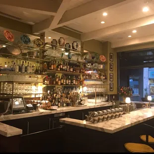 Great selection of spirits and Greek wine