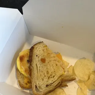 a sandwich and chips