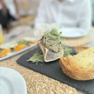 Beef tartare in marrow bone