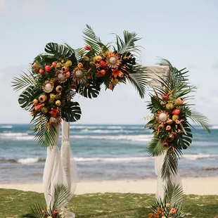 Chuppah decorated with flowers