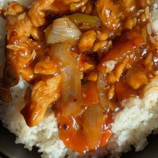 General Tao + White Rice + Un breaded