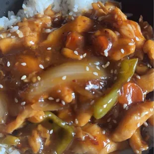 General Tao + White Rice + Un breaded