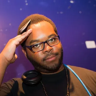 DJ Sobeeze gives the salute at Lounge 3411.