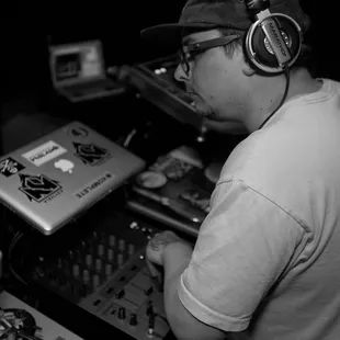 Cenobite&apos;s black &amp; white photo by Chris Arson Photography.  Dystopia Friday at Lounge 3411.