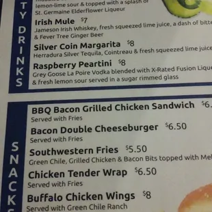 Peek at the menu