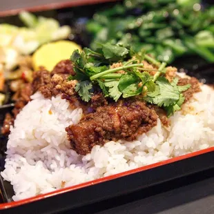Minced pork over rice