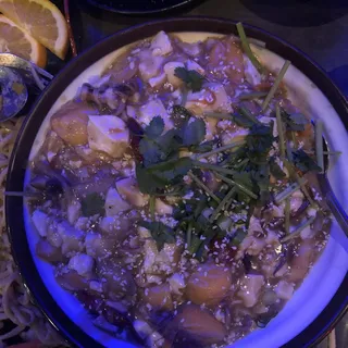 A12. Braised Tofu With Seafood Over Rice