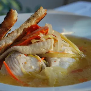 Kakavia(fish bouillabaisse with julienne vegetables) umm