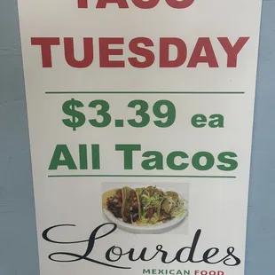 Menu - taco Tuesday