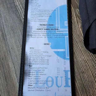 the menu