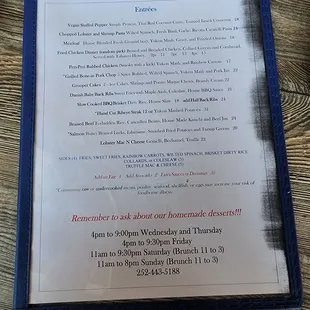 menu