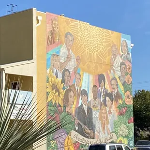 Mural across street from Lou's - Vegetarians of the World