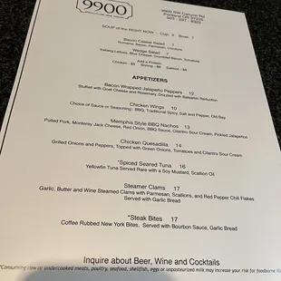 Menu January 2023
