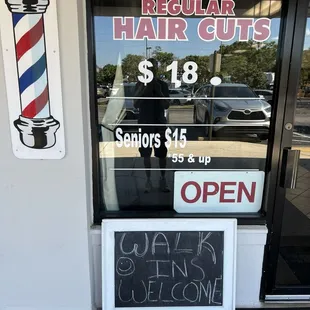 Take note! Great prices, especially for those over 55. Only senior discounts - not military. CASH ONLY HERE!