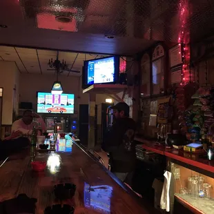 the bar and televisions