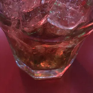 a glass of ice