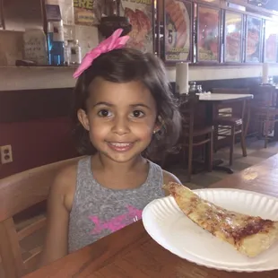 Savanna is digging the pizza at Lou's and Nate offers excellent customer service