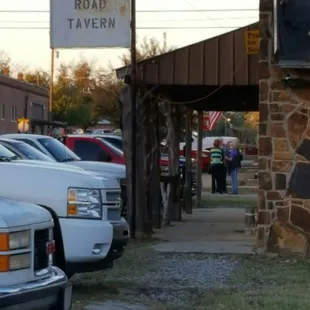 a row of parked trucks