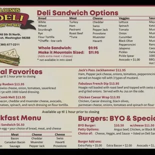 the menu