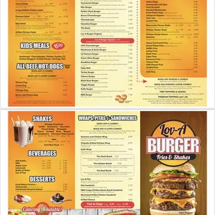 a menu for a restaurant