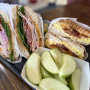 Turkey sandwich &amp; Bacon and egg bagel sandwich  IG: @abgwhoeats