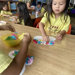 Developing our fine motor skills with springtime class activities.