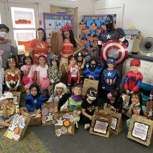 Halloween party with Moana and Captain America!