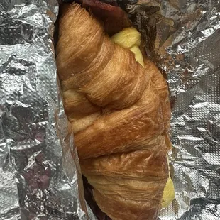 Egg &amp; Cheese Croissant with Turkey Bacon