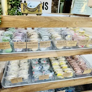 a display of macarons