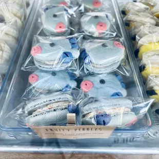 a display of macarons