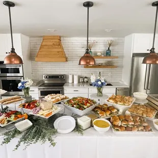 Kitchen Island transformed into a Buffet