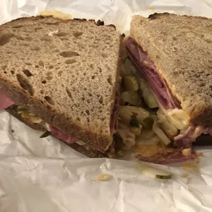 a cut in half sandwich
