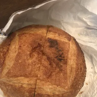 a loaf of bread in a wrapper
