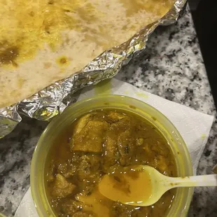 Oily Curry Chicken Roti