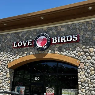 Exterior signage of the building
