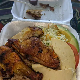 Jerk chicken meal, $12 on doordash. Really good