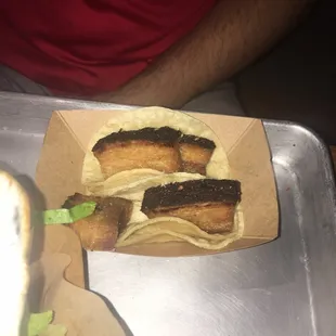 Pork belly tacos