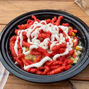 Elote with Hot Cheetos