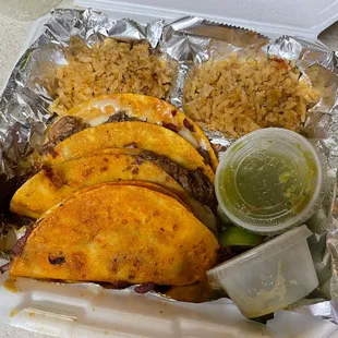 Birria Taco Plate-double rice