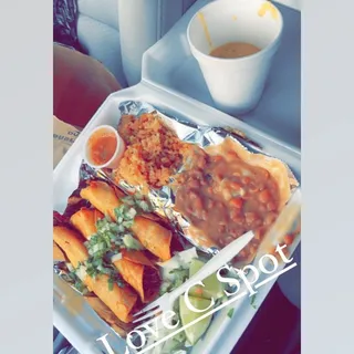 Birria Flauta Plate