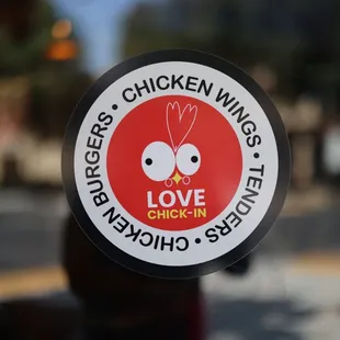 a sticker on a window