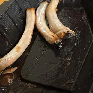 Bones from the Pork ribs - the meat just falls cleanly off the bone when you pick it up.