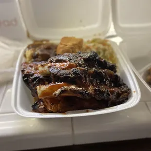 a close up of a takeout container