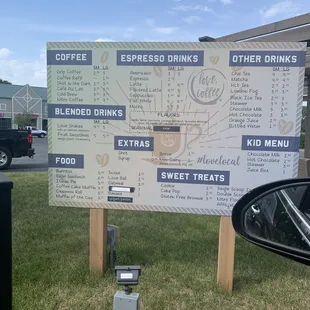 Large ordering menu