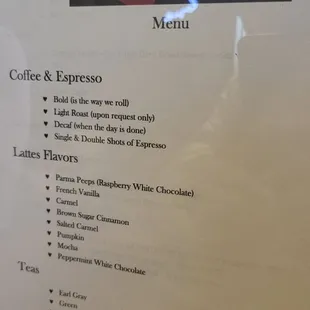 menu