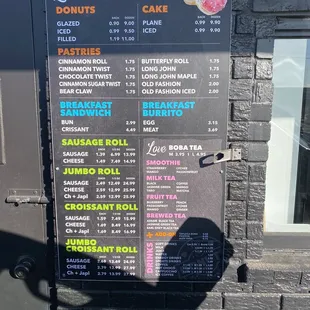 menu
