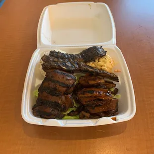 Bbq chicken, short ribs, teriyaki chicken