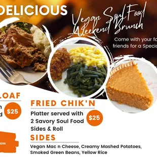 a menu for a delicious meal