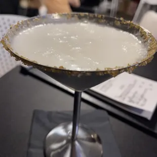 LEMON MERINGUE MARTINI GIN - LIMONCELLO, LEMON JUICE, HEAVY WHIPPING CREAM, GRAHAM CRACKER RIM